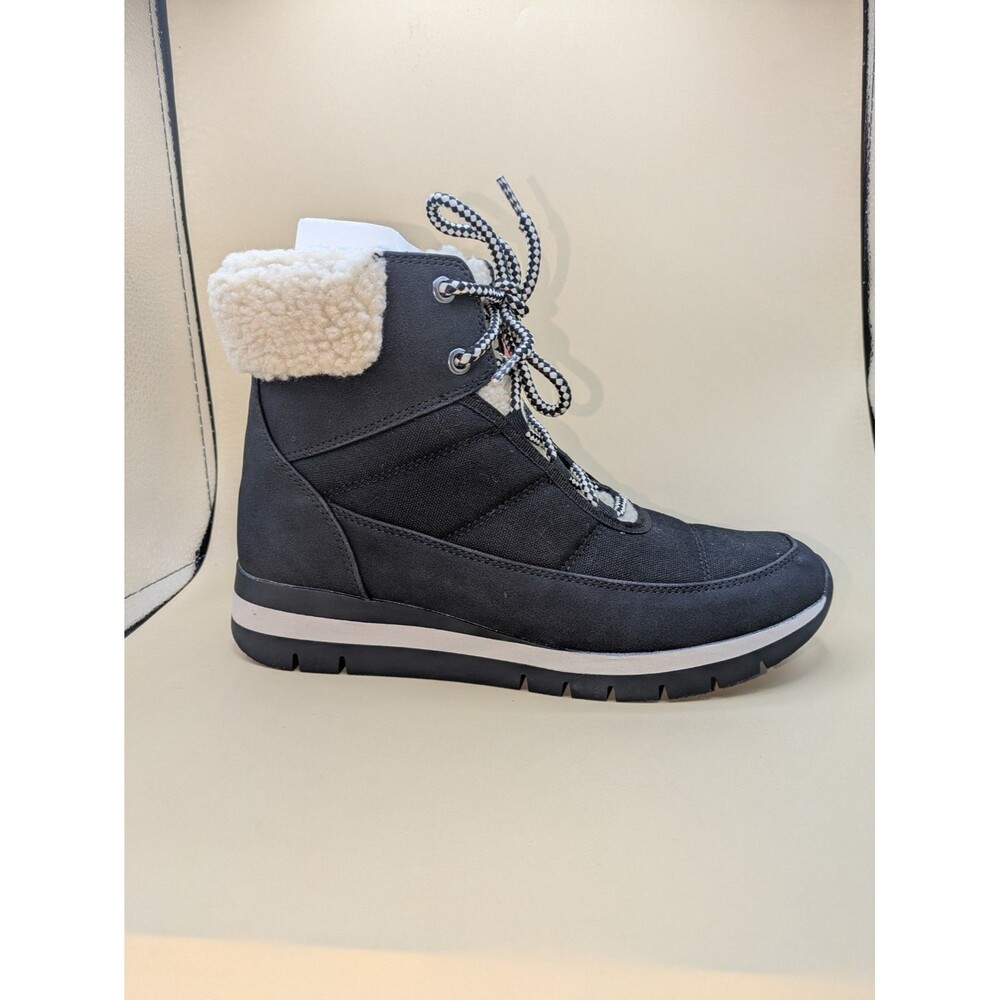 SOUL Naturalizer Hiker Boots SZ 7.5 M Carey Black Cold Weather Lace Up Style